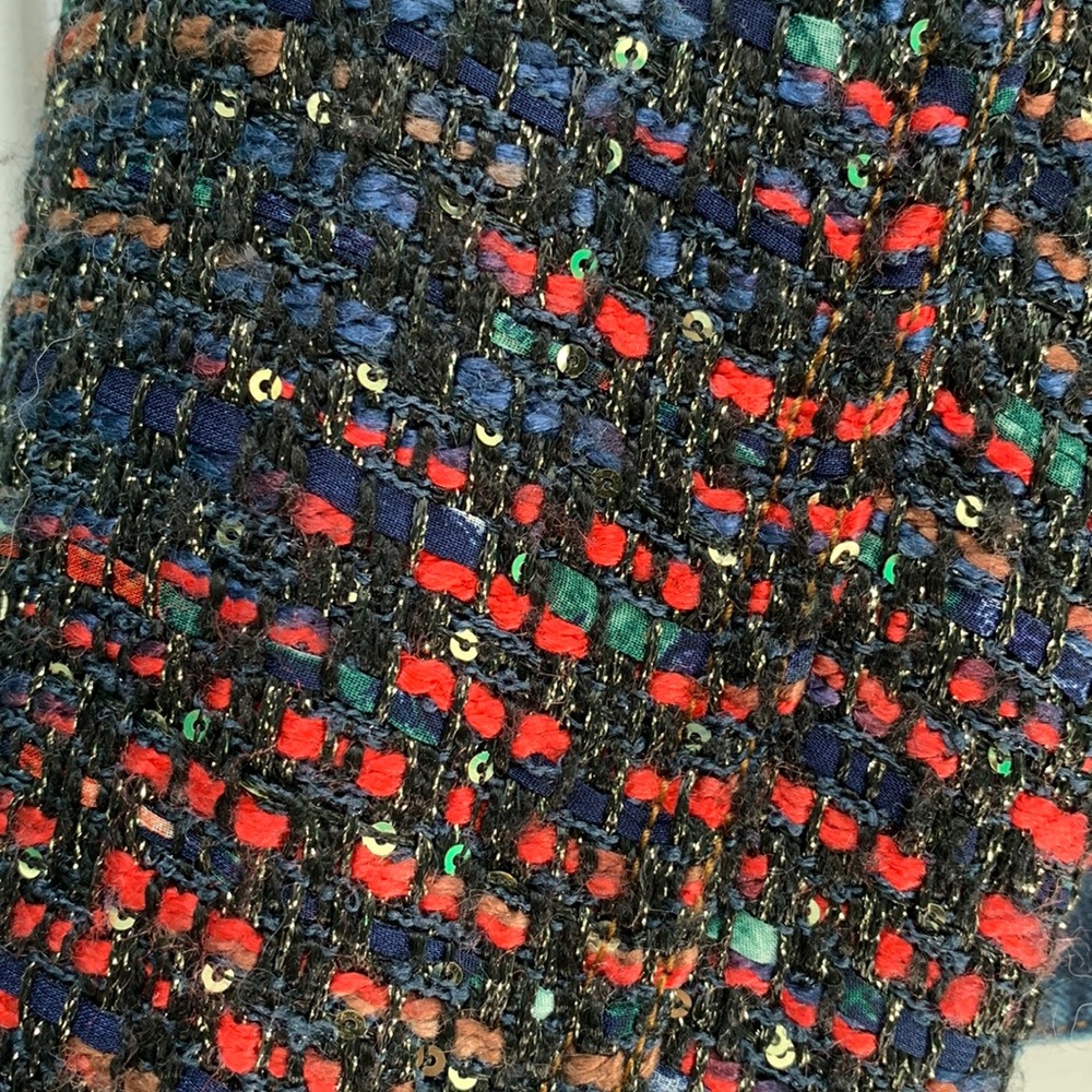 Deisgual Multi-Color Woven Sequin Jean Denim Jacket - Picture 7 of 9